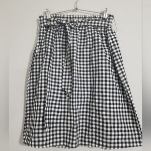 Monochrome Checkered Gingham A-Line Skirt